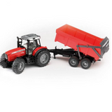 Miniatura Massey Ferguson - Trator 7480 Com Reboque Basculante - 1:16
