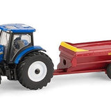 Miniatura Trator New Holland T6.165 + esparramador de adubo 1/32