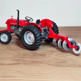 Miniatura Massey Ferguson 65X + Arado 3 Bacias - 1/32