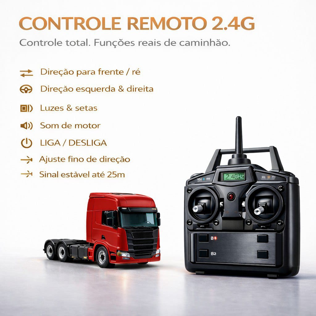 Volvo FH Globetrotter Carga Pesada 1/14 – (Controle Remoto)