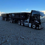 Miniatura Volvo FH + Rodocaçamba Randon com Dolly Rebaixado – Escala 1/24 (Personalizável)