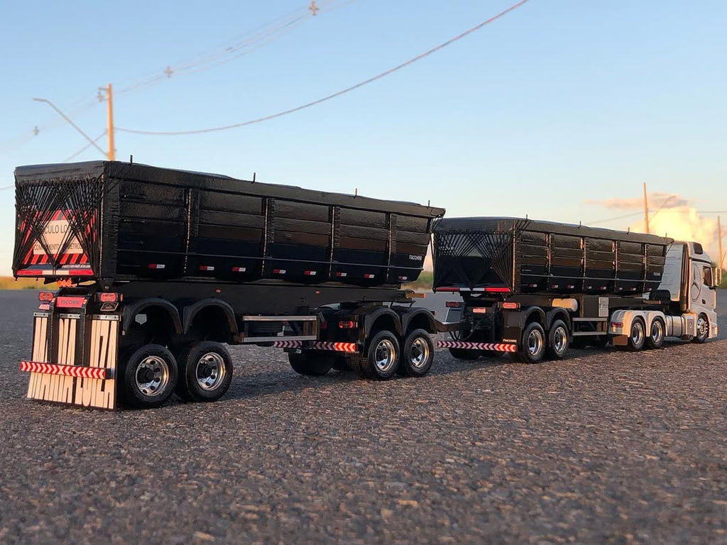 Miniatura Mercedes-Benz Arocs 3363 6x4 ClassicSpace com Rodotrem Basculante (Escala 1/24)